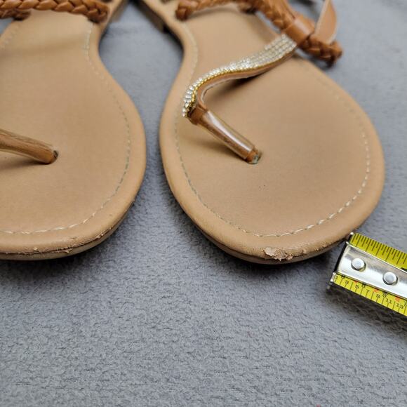 BONGO Thong Sandals Flat Rhinestone Straps Womens Size 8 - Picture 4 of 5